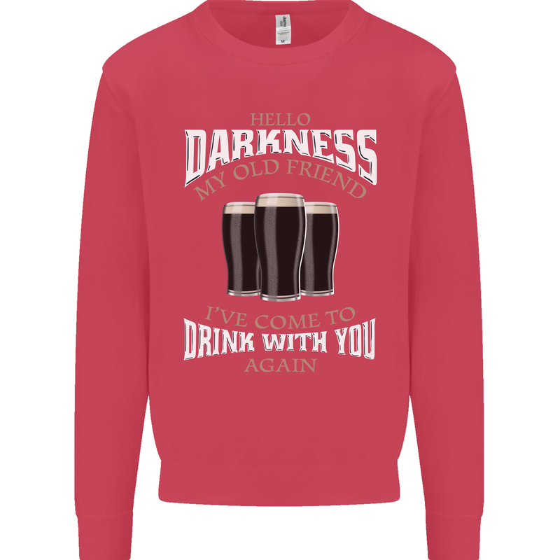 Hello Darkness My Old Friend Funny Guiness Mens Sweatshirt Jumper Heliconia