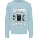 Hello Darkness My Old Friend Funny Guiness Mens Sweatshirt Jumper Light Blue