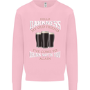 Hello Darkness My Old Friend Funny Guiness Mens Sweatshirt Jumper Light Pink