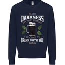 Hello Darkness My Old Friend Funny Guiness Mens Sweatshirt Jumper Navy Blue