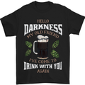 Hello Darkness My Old Friend Funny Guiness Mens T-Shirt Cotton Gildan Black