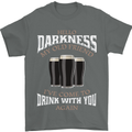 Hello Darkness My Old Friend Funny Guiness Mens T-Shirt Cotton Gildan Charcoal