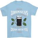 Hello Darkness My Old Friend Funny Guiness Mens T-Shirt Cotton Gildan Light Blue