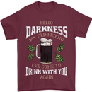 Hello Darkness My Old Friend Funny Guiness Mens T-Shirt Cotton Gildan Maroon