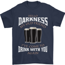 Hello Darkness My Old Friend Funny Guiness Mens T-Shirt Cotton Gildan Navy Blue