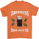 Hello Darkness My Old Friend Funny Guiness Mens T-Shirt Cotton Gildan Orange