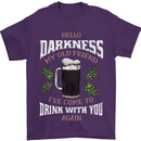 Hello Darkness My Old Friend Funny Guiness Mens T-Shirt Cotton Gildan Purple