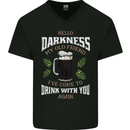 Hello Darkness My Old Friend Funny Guiness Mens V-Neck Cotton T-Shirt Black