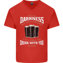 Hello Darkness My Old Friend Funny Guiness Mens V-Neck Cotton T-Shirt Red