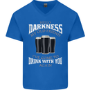 Hello Darkness My Old Friend Funny Guiness Mens V-Neck Cotton T-Shirt Royal Blue