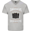 Hello Darkness My Old Friend Funny Guiness Mens V-Neck Cotton T-Shirt Sports Grey