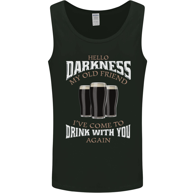 Hello Darkness My Old Friend Funny Guiness Mens Vest Tank Top Black
