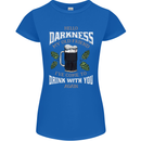 Hello Darkness My Old Friend Funny Guiness Womens Petite Cut T-Shirt Royal Blue