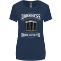 Hello Darkness My Old Friend Funny Guiness Womens Wider Cut T-Shirt Navy Blue