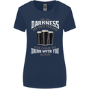 Hello Darkness My Old Friend Funny Guiness Womens Wider Cut T-Shirt Navy Blue