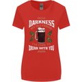 Hello Darkness My Old Friend Funny Guiness Womens Wider Cut T-Shirt Red