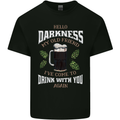 Hello Darkness My Old Friend Funny Guinness Mens Cotton T-Shirt Tee Top Black