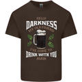 Hello Darkness My Old Friend Funny Guinness Mens Cotton T-Shirt Tee Top Dark Chocolate