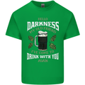Hello Darkness My Old Friend Funny Guinness Mens Cotton T-Shirt Tee Top Irish Green