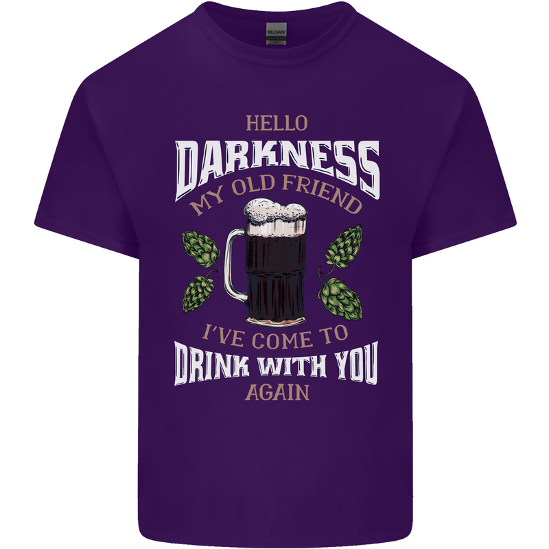 Hello Darkness My Old Friend Funny Guinness Mens Cotton T-Shirt Tee Top Purple