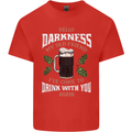 Hello Darkness My Old Friend Funny Guinness Mens Cotton T-Shirt Tee Top Red