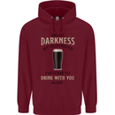 Hellow Darkness My Old Friend Funny Alcohol Childrens Kids Hoodie Maroon