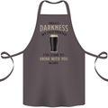 Hellow Darkness My Old Friend Funny Alcohol Cotton Apron 100% Organic Dark Grey