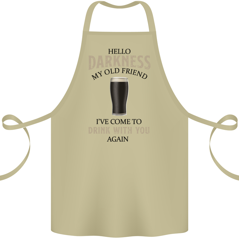 Hellow Darkness My Old Friend Funny Alcohol Cotton Apron 100% Organic Khaki