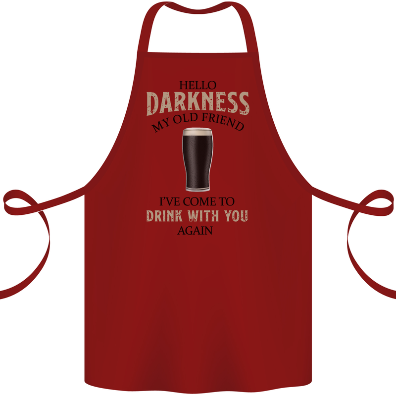 Hellow Darkness My Old Friend Funny Alcohol Cotton Apron 100% Organic Maroon