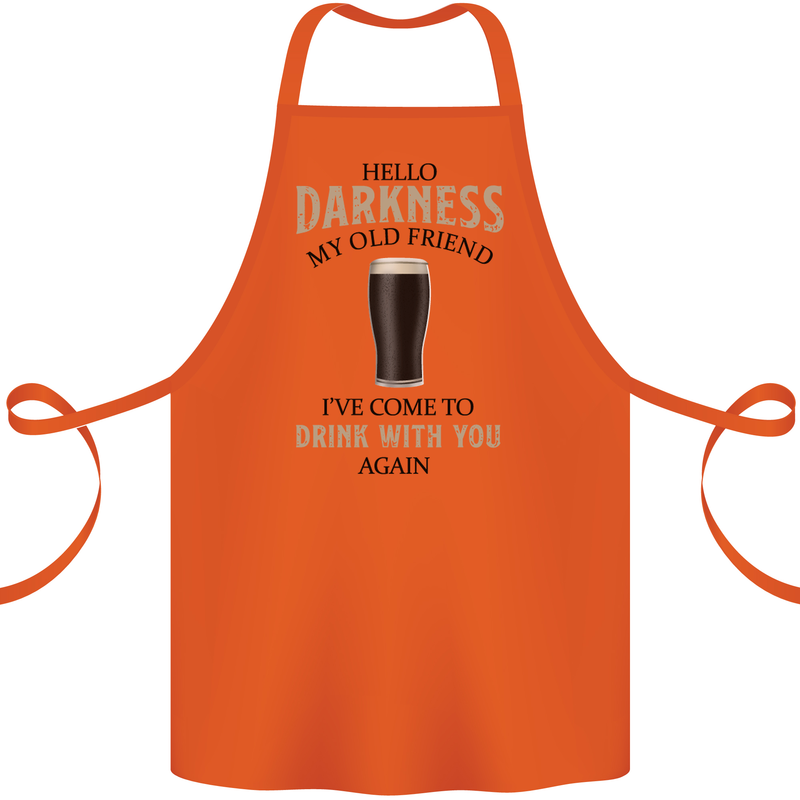 Hellow Darkness My Old Friend Funny Alcohol Cotton Apron 100% Organic Orange