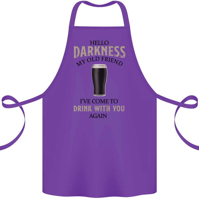 Hellow Darkness My Old Friend Funny Alcohol Cotton Apron 100% Organic Purple