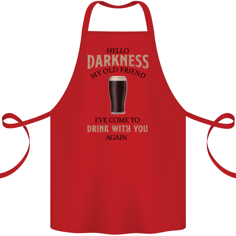 Hellow Darkness My Old Friend Funny Alcohol Cotton Apron 100% Organic Red