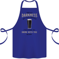 Hellow Darkness My Old Friend Funny Alcohol Cotton Apron 100% Organic Royal Blue