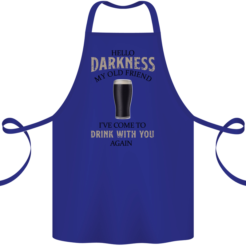 Hellow Darkness My Old Friend Funny Alcohol Cotton Apron 100% Organic Royal Blue