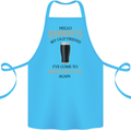 Hellow Darkness My Old Friend Funny Alcohol Cotton Apron 100% Organic Turquoise