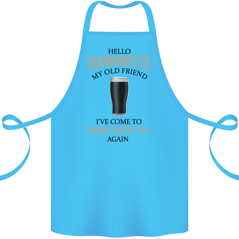 Hellow Darkness My Old Friend Funny Alcohol Cotton Apron 100% Organic Turquoise