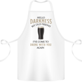 Hellow Darkness My Old Friend Funny Alcohol Cotton Apron 100% Organic White