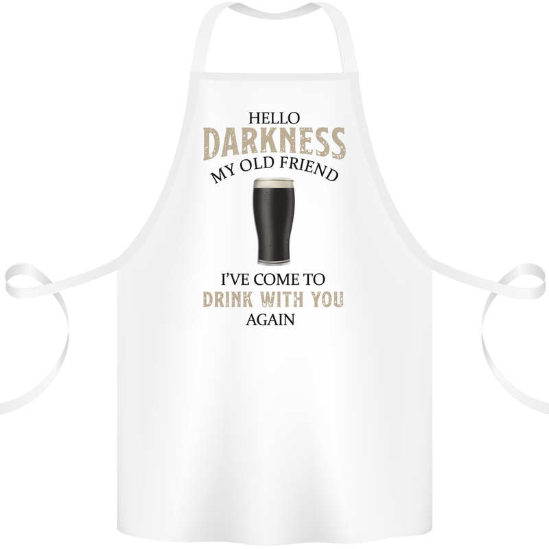 Hellow Darkness My Old Friend Funny Alcohol Cotton Apron 100% Organic White