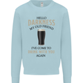 Hellow Darkness My Old Friend Funny Alcohol Kids Sweatshirt Jumper Light Blue