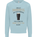 Hellow Darkness My Old Friend Funny Alcohol Kids Sweatshirt Jumper Light Blue
