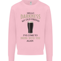 Hellow Darkness My Old Friend Funny Alcohol Kids Sweatshirt Jumper Light Pink