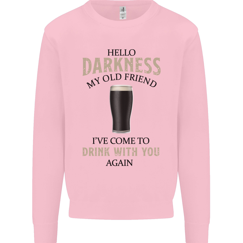 Hellow Darkness My Old Friend Funny Alcohol Kids Sweatshirt Jumper Light Pink