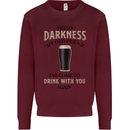 Hellow Darkness My Old Friend Funny Alcohol Kids Sweatshirt Jumper Maroon