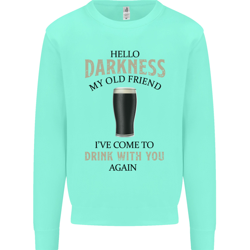 Hellow Darkness My Old Friend Funny Alcohol Kids Sweatshirt Jumper Peppermint