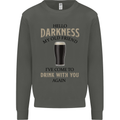 Hellow Darkness My Old Friend Funny Alcohol Kids Sweatshirt Jumper Storm Grey