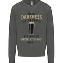 Hellow Darkness My Old Friend Funny Alcohol Kids Sweatshirt Jumper Storm Grey