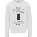 Hellow Darkness My Old Friend Funny Alcohol Kids Sweatshirt Jumper White