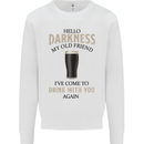 Hellow Darkness My Old Friend Funny Alcohol Kids Sweatshirt Jumper White