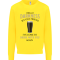 Hellow Darkness My Old Friend Funny Alcohol Kids Sweatshirt Jumper Yellow
