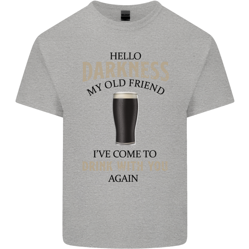 Hellow Darkness My Old Friend Funny Alcohol Kids T-Shirt Childrens Sports Grey